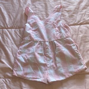 The Beaufort Bonnet Company Pink and White Striped Romper